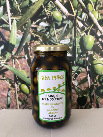 Sevillano Olives in Balsamic Vinegar Marinade 500gm